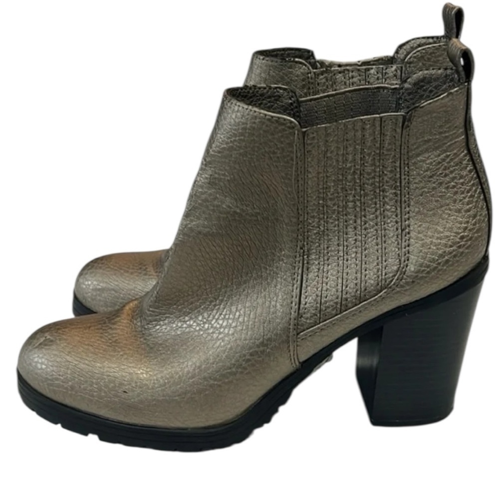 Sam & Libby Deanna Metallic Chunky Heel Ankle Boots | Size 9 1/2